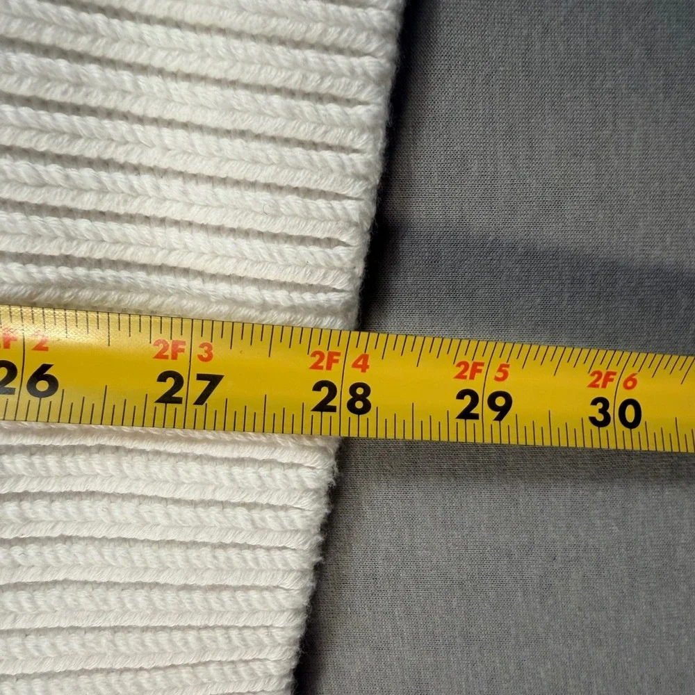 Brooks Brothers Mens Supima Cotton Full Zip Sweater White Shaker Knit Mock Neck